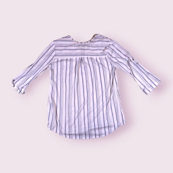 Eden & Olivia Anthropologie V Neck Stripped Pull Over Shirt Womens Size Small - Picture 8 of 8